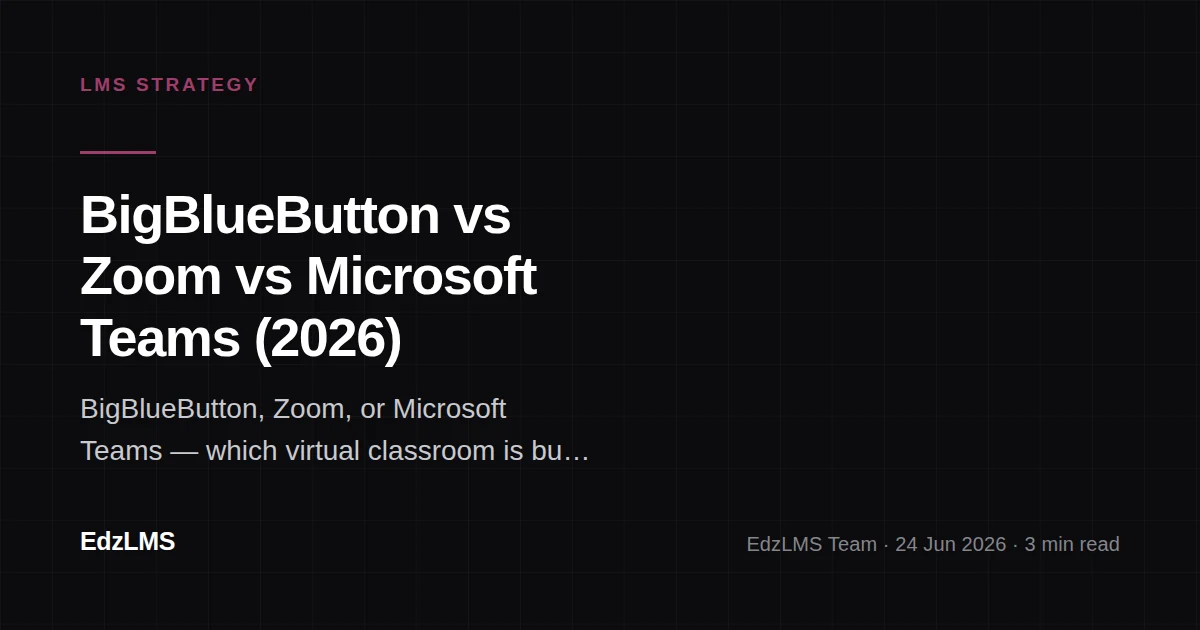 BigBlueButton vs Zoom vs Microsoft Teams for Education — Which Is Best in 2026?