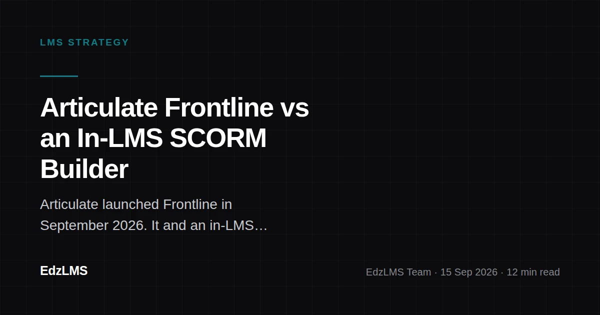 Articulate Frontline vs an In-LMS SCORM Builder: What Each One Produces
